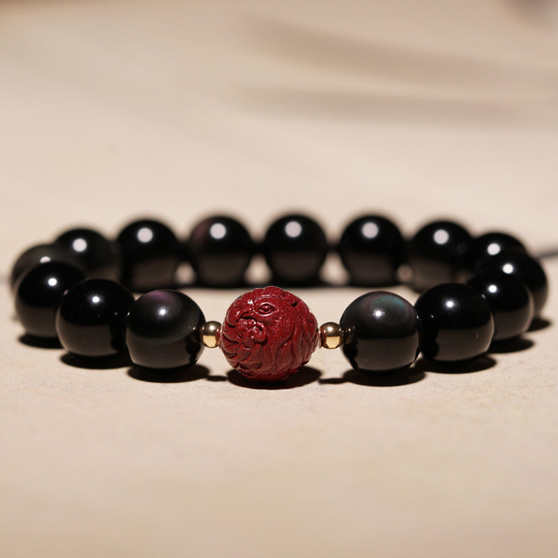 Obsidian Cinnabar Zodiac Bracelet For Women