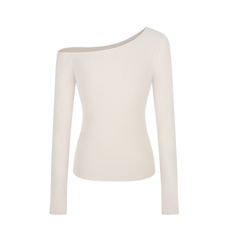 Pure Hot Girl Slim-fit Slimming And Shoulder Hollow Long-sleeved T-shirt Women's Top