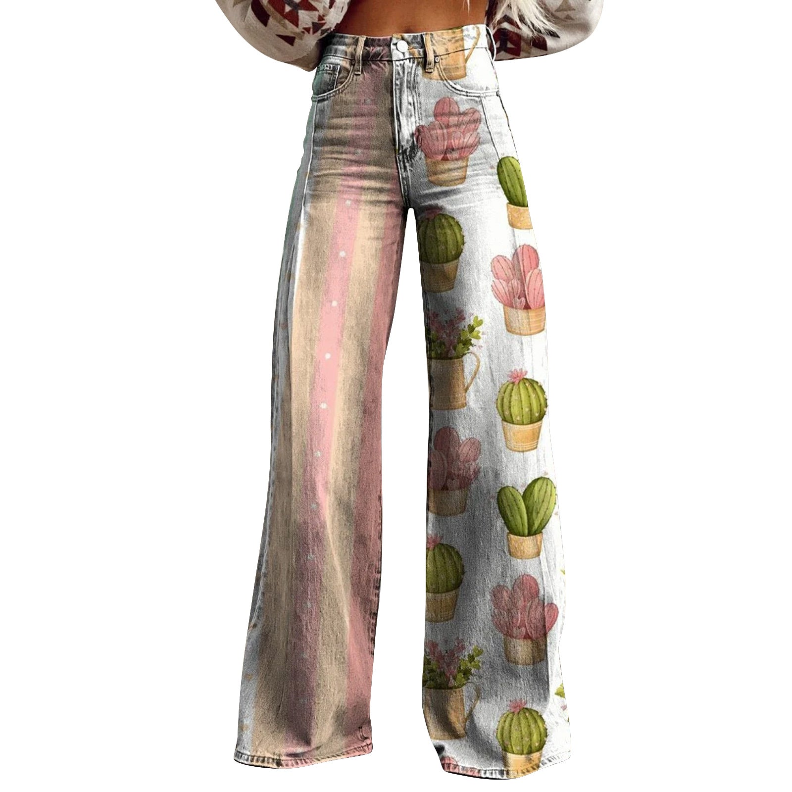 Trendy Flared Denim Jeans Made From Pure Cotton For Women