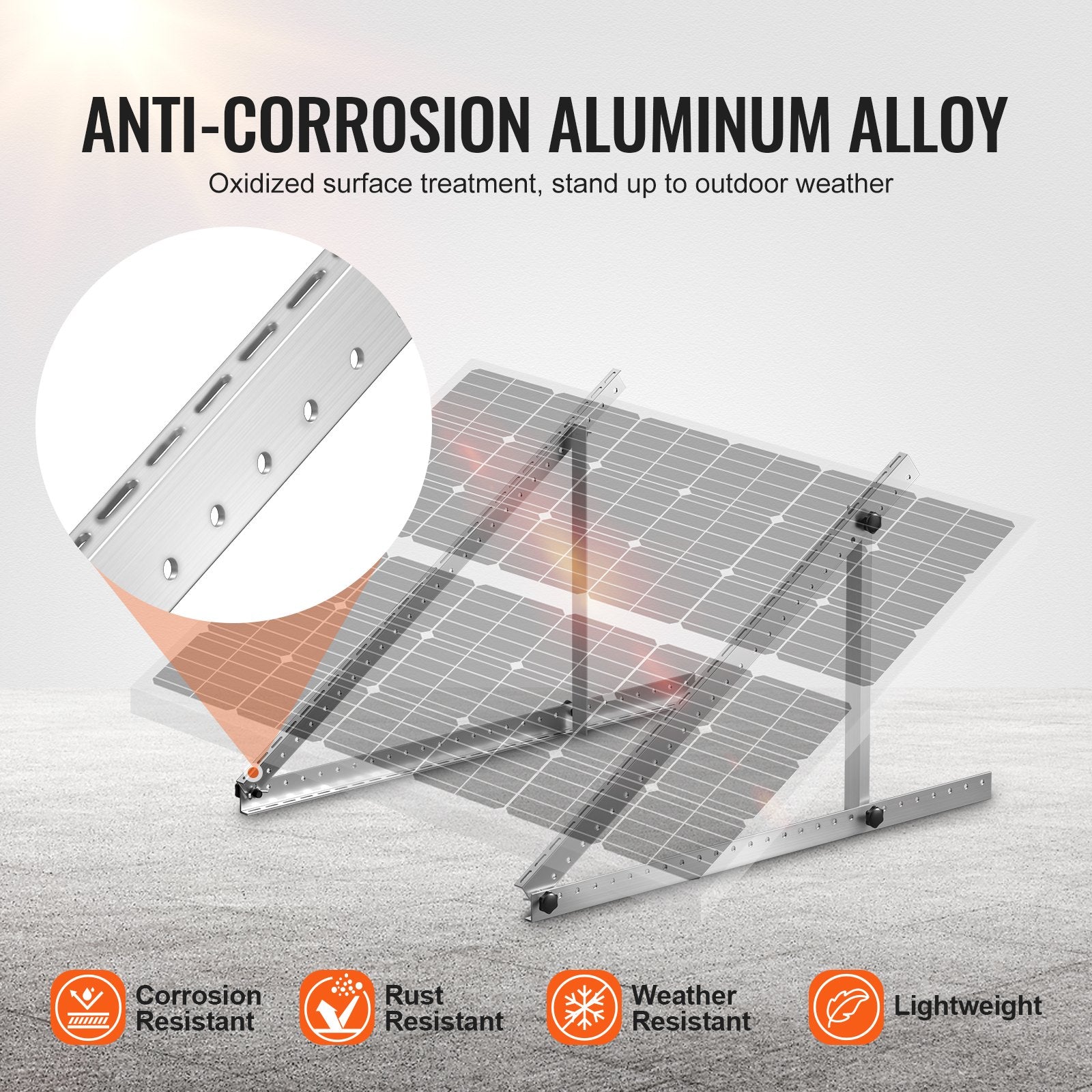 50-Inch Solar Panel Mount Brackets 0 - 90Adjustable Tilt Mount Brackets