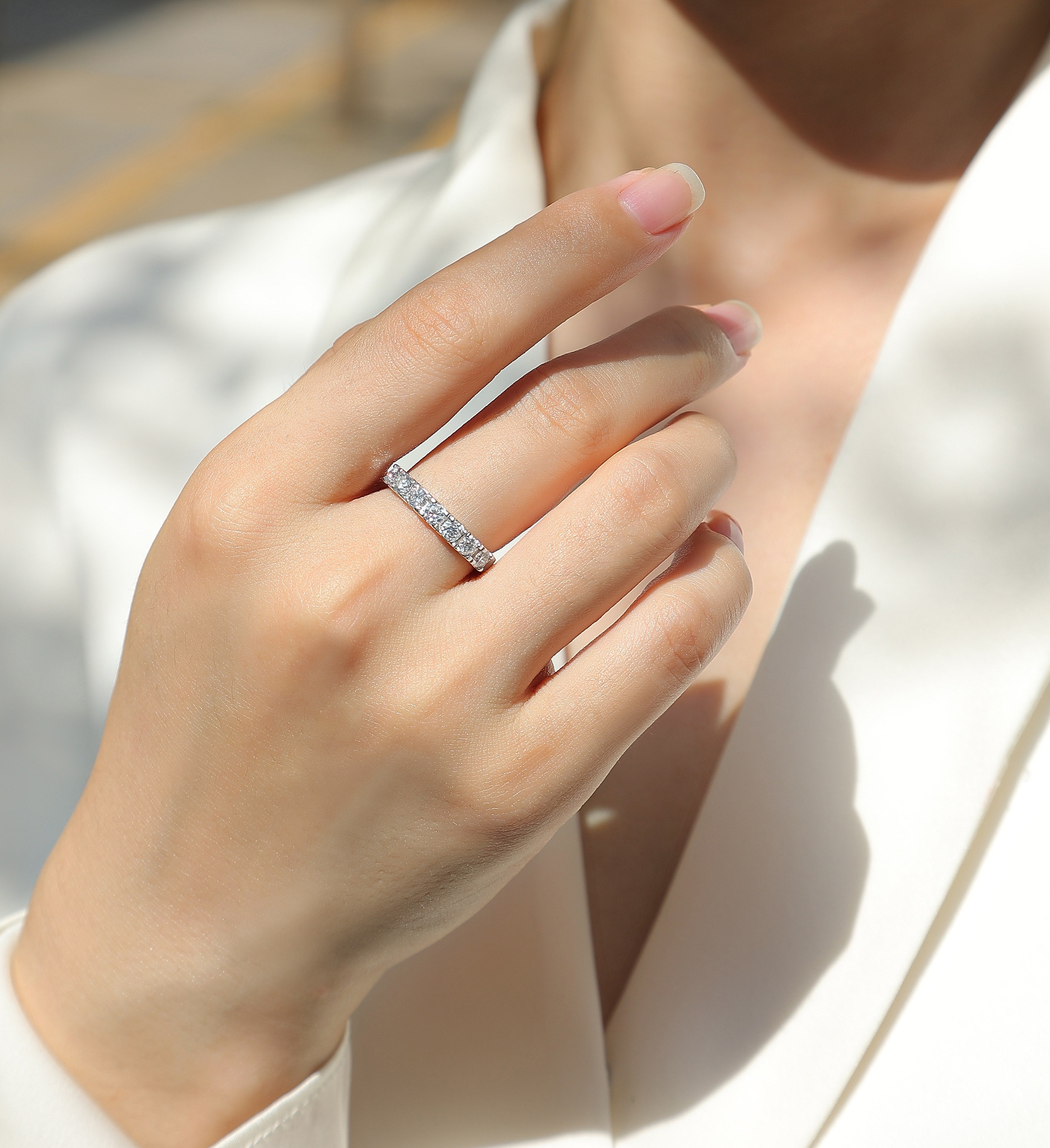 1LUCKY 7- A Fashionable And Luxurious Jewelry Piece Set With One-tenth Moissan Diamond, S925 Sterling Silver And Platinum-plated Diamond Prohibit TikTok sales