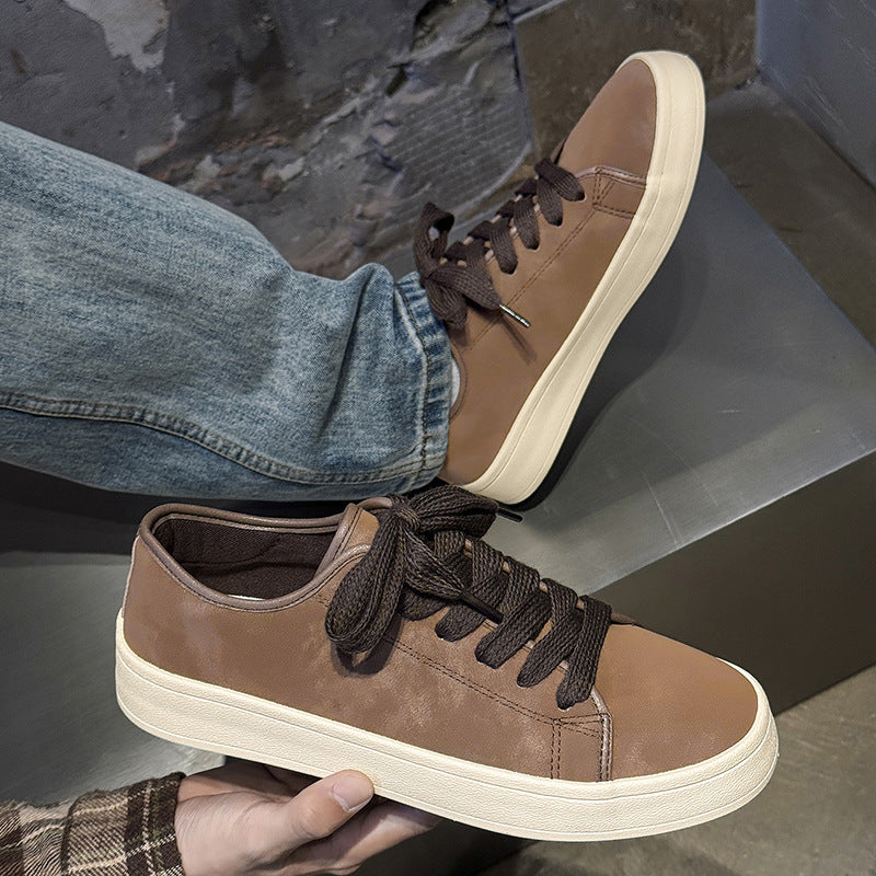 Breathable Matte Leather Versatile Sports Casual Shoes