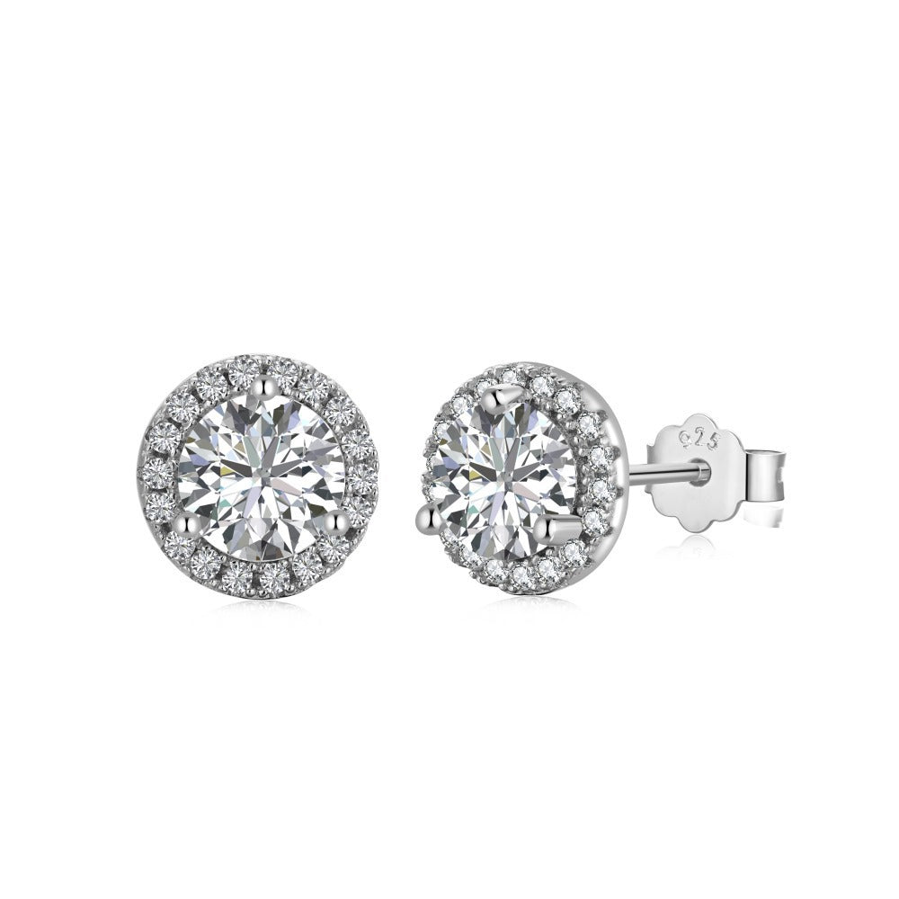 S925 Earrings Sterling Silver  High Quality  Loving Heart Zircon