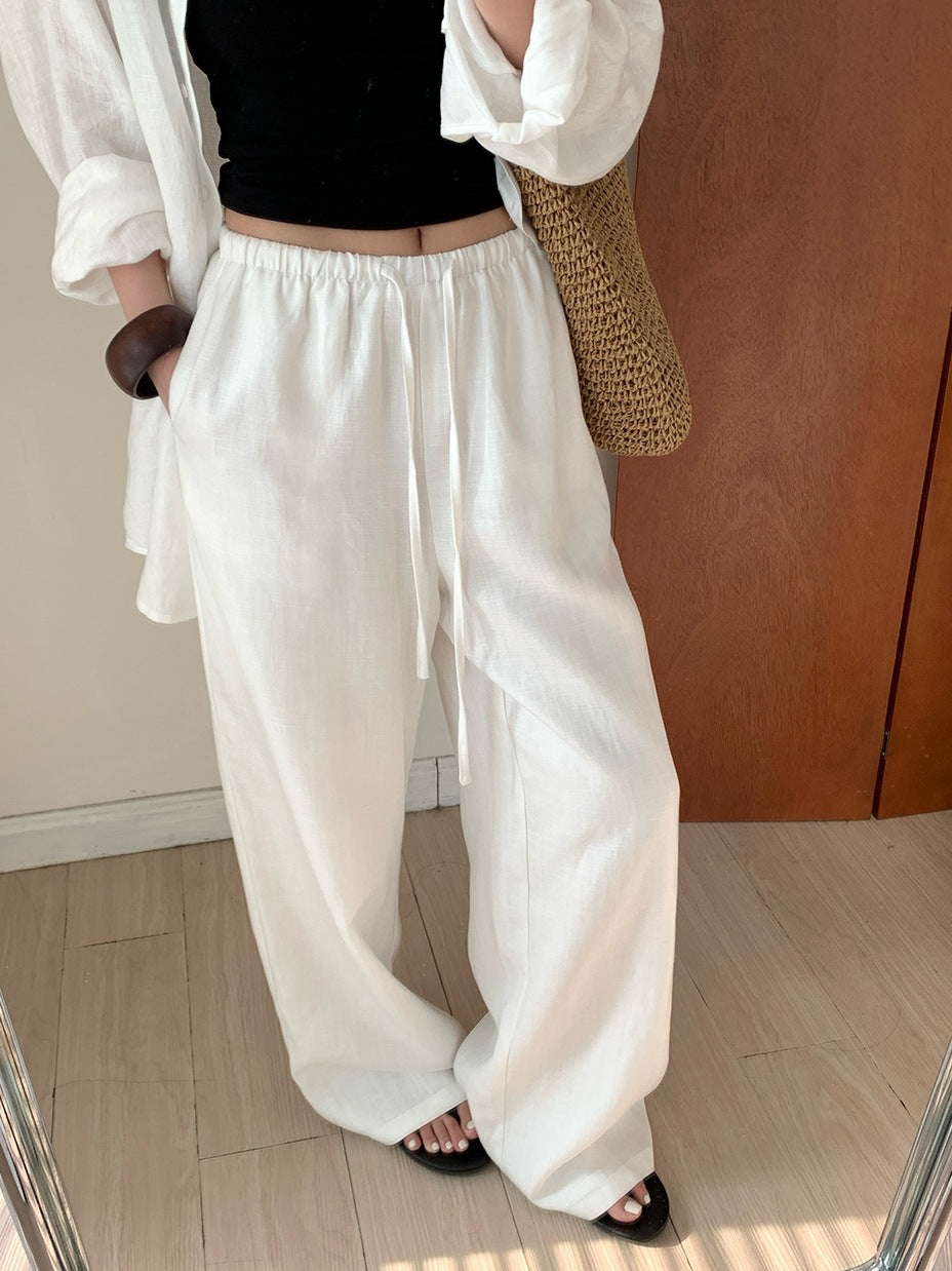Loose Tencel Linen Wide-leg Pants