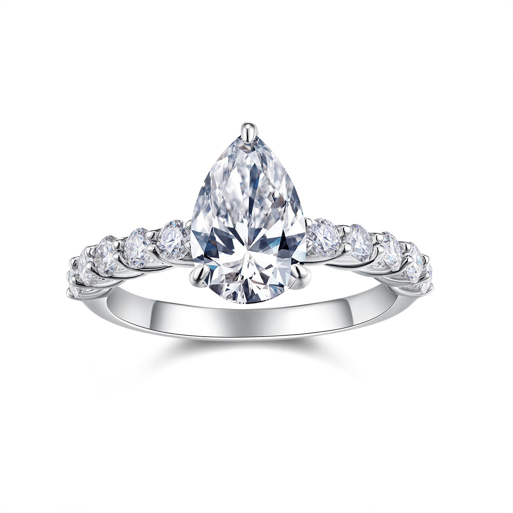 1Moonlight Water Drop - A Fashionable Diamond Jewelry Piece Set With Moissanite S925 Sterling Silver And Platinum Diamond Ring Prohibit TikTok sales