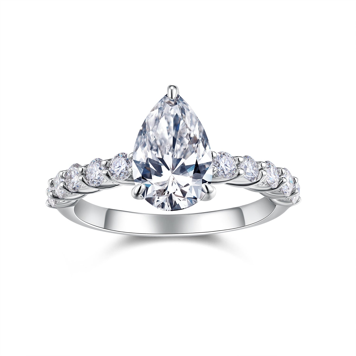 1Moonlight Water Drop - A Fashionable Diamond Jewelry Piece Set With Moissanite S925 Sterling Silver And Platinum Diamond Ring Prohibit TikTok sales