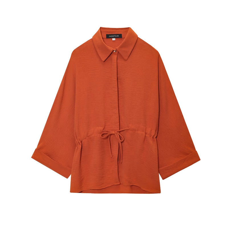 Spring New European And American Style Design Sense Shirt And Wide-leg Pants Temperament Suit