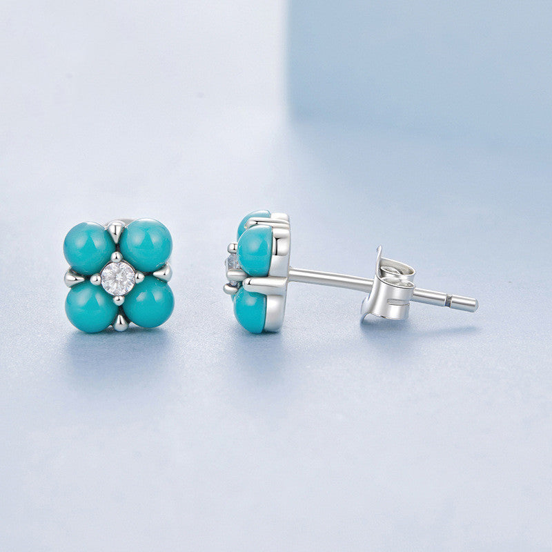 Simple And Retro Style S925 Sterling Silver Stud Earrings