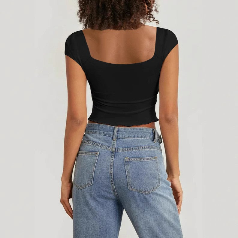 Women's Sexy V-Neck Short-Sleeve Casual Top