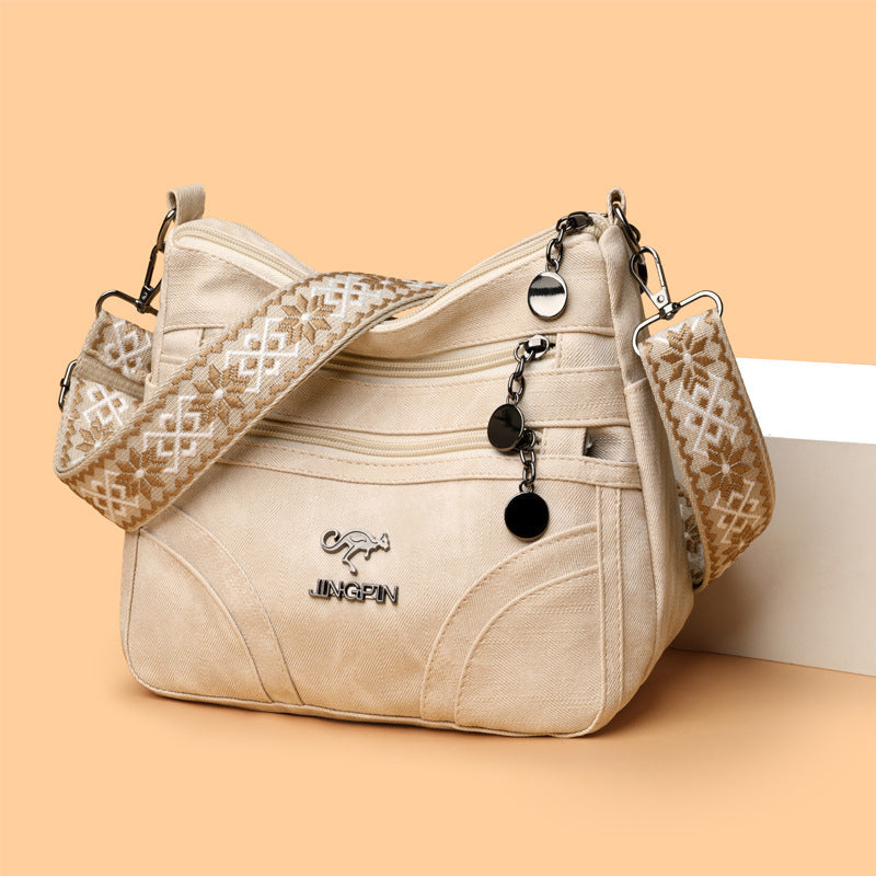 Fashion Women Shoulder Bag Large Capacity Soft Leather Textured Tote