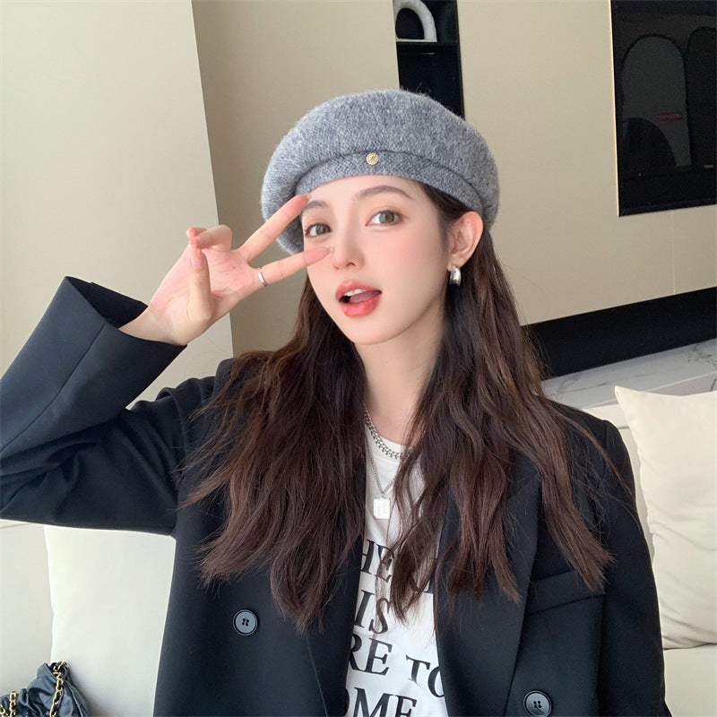 Woolen Japanese And Korean Style All-match Pumpkin Hat Autumn And Winter Painter Hat