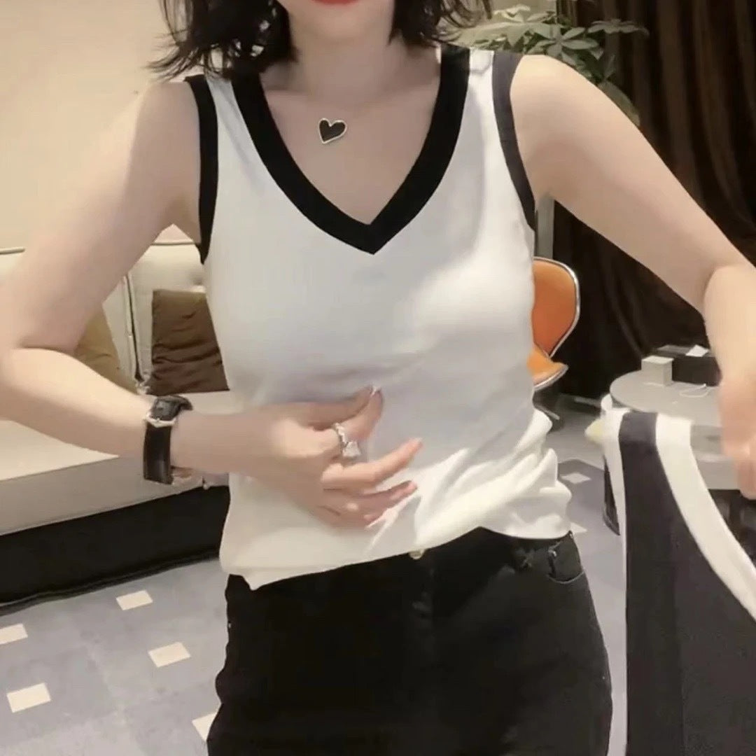 Fashionable Simple Versatile Figure-flattering Tank Top For Layering