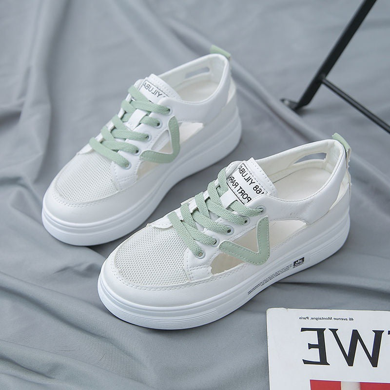 Thick-soled Sponge Cake All-match Baotou Casual Sports White Women's Shoes