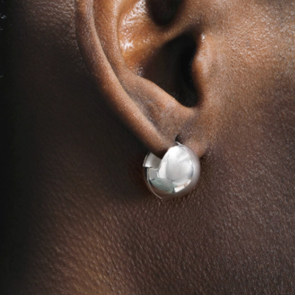 S925 Sterling Silver Earrings Men's Hip-hop Trend Personality