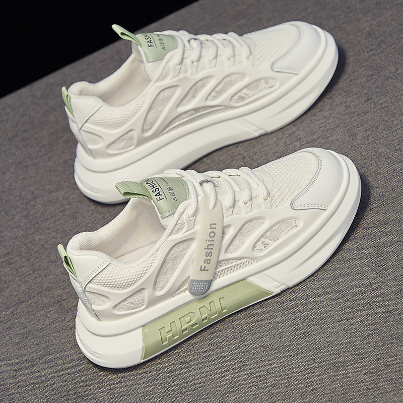 Womens Versatile Breathable Hollowed-Out Single-Mesh Athletic Sneakers