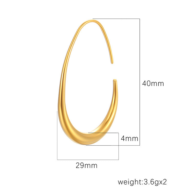 Egg Stainless Steel Ins Frosty Style Earrings