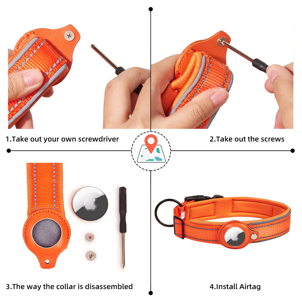 Original Airtag Case Leather Dog Cat Traction Collar For Airtags Location Tracker Pet Anti-lost Device Dog Accessories
