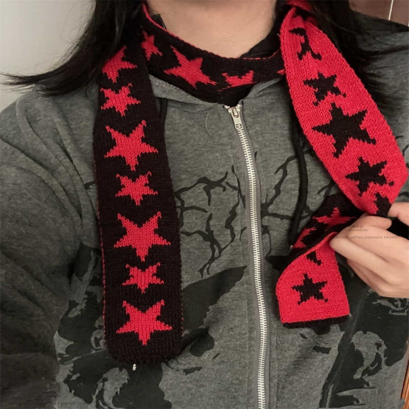 New Autumn And Winter Knitted Star Scarf