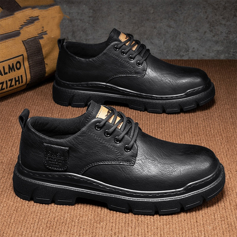 Men's Autumn Black Soft End Business Leather Men's Shoes Outdoor British