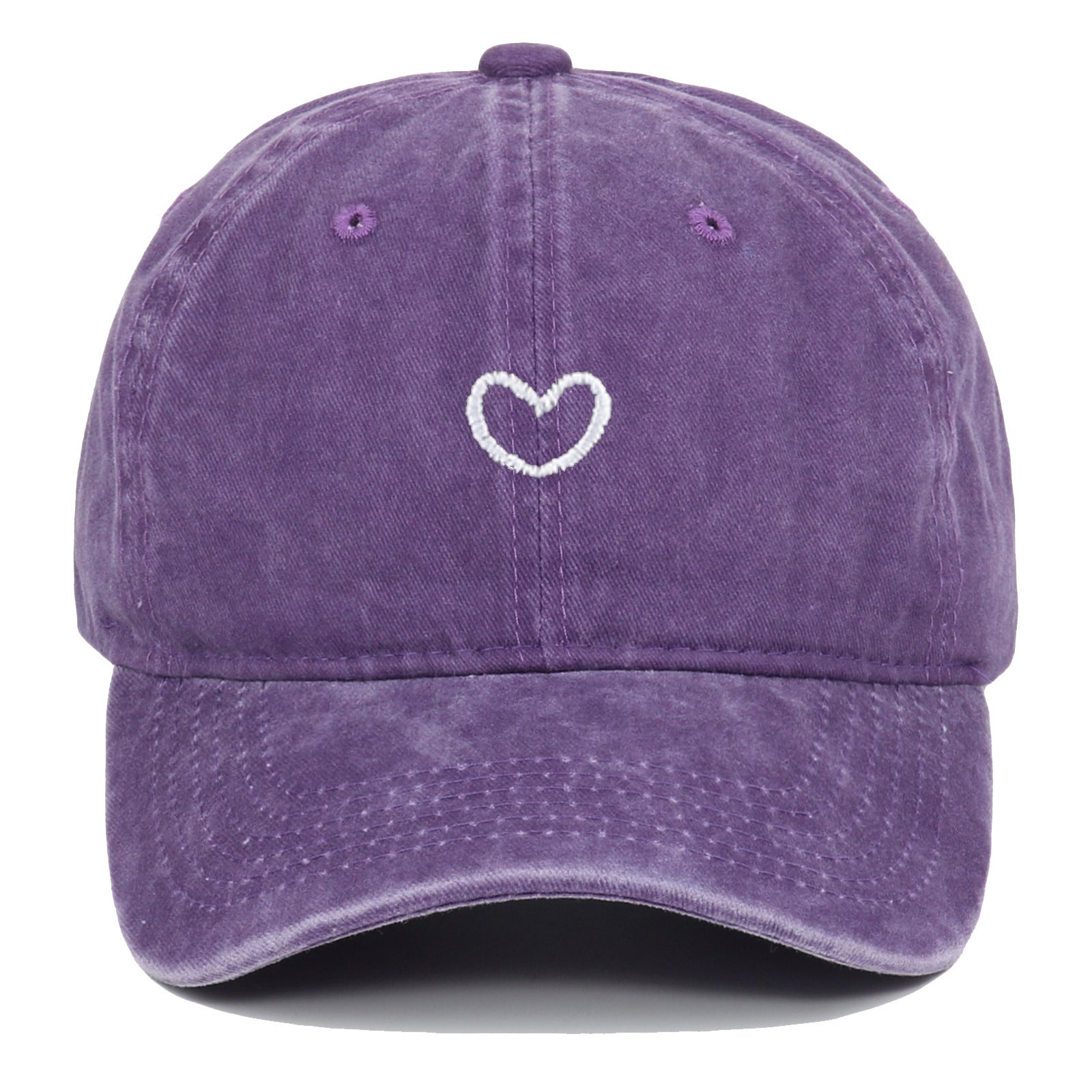 Artistic Retro Small Love Embroidered Soft Top Fashion Peaked Cap