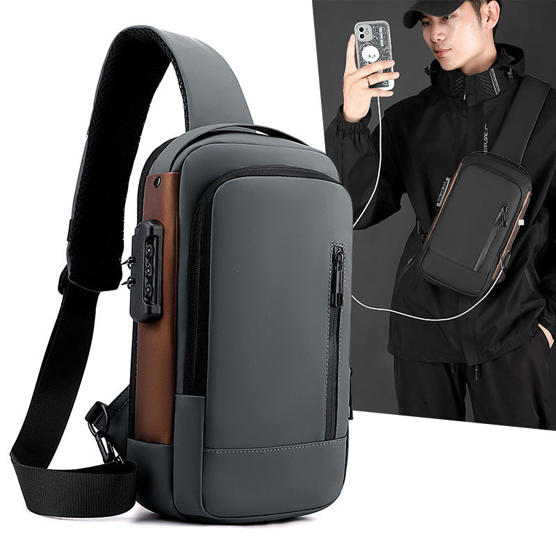 Anti-Theft Motorcycle Chest Bag Men's Casual Crossbody Outdoor