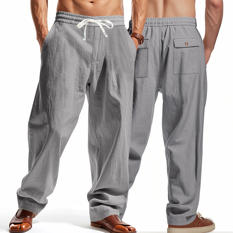 Linen Casual Pants Summer Thin Simple High Street
