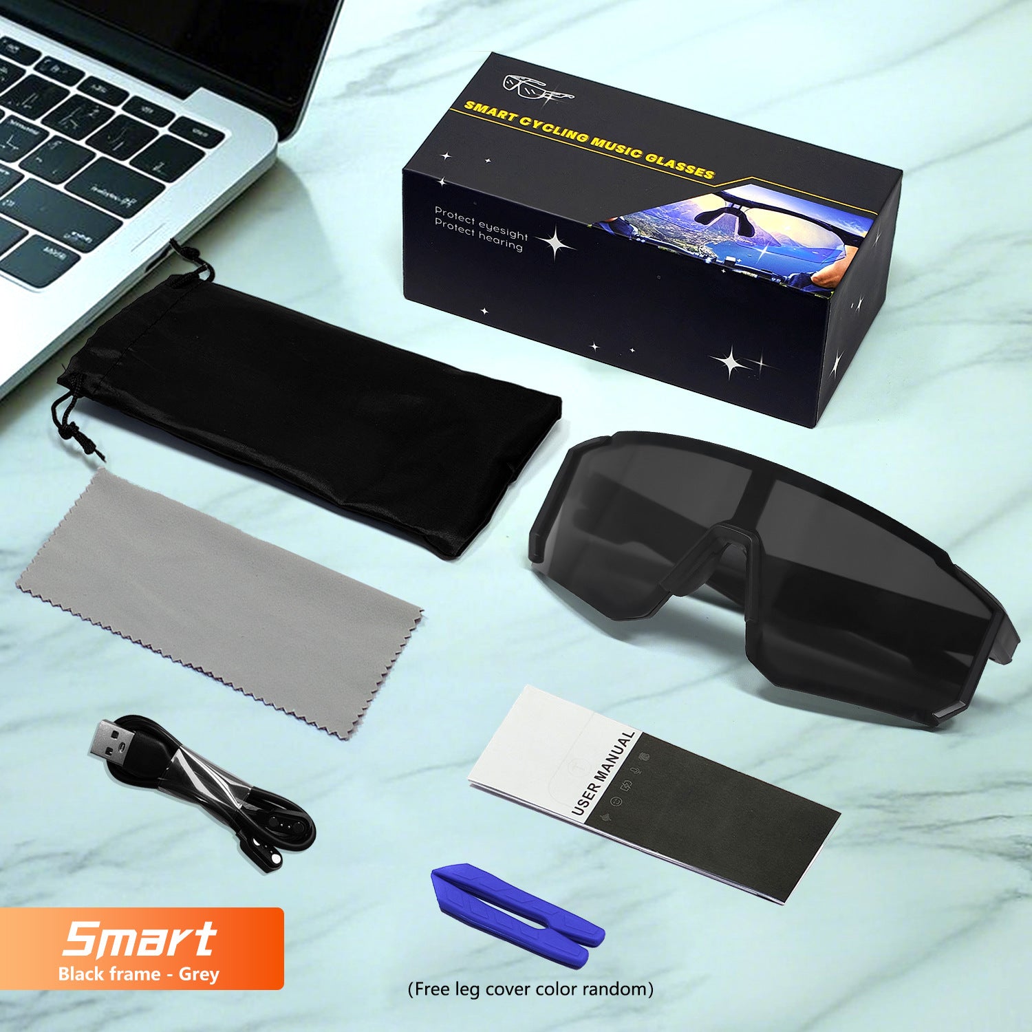 Outdoor Sports Cycling Bluetooth Glasses Music Audio Windproof Smart Goggles