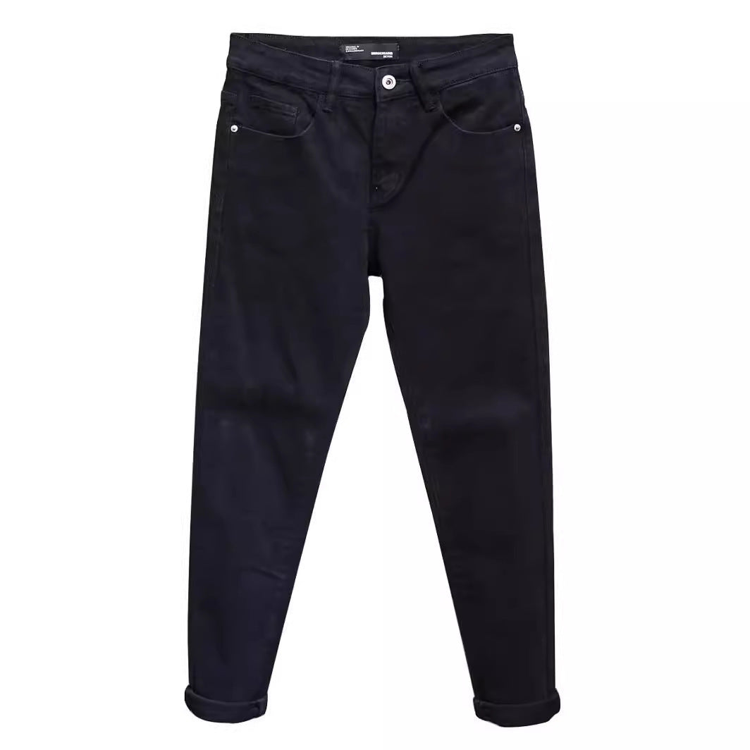 Slim Fit Skinny Solid Color Korean Casual Jeans