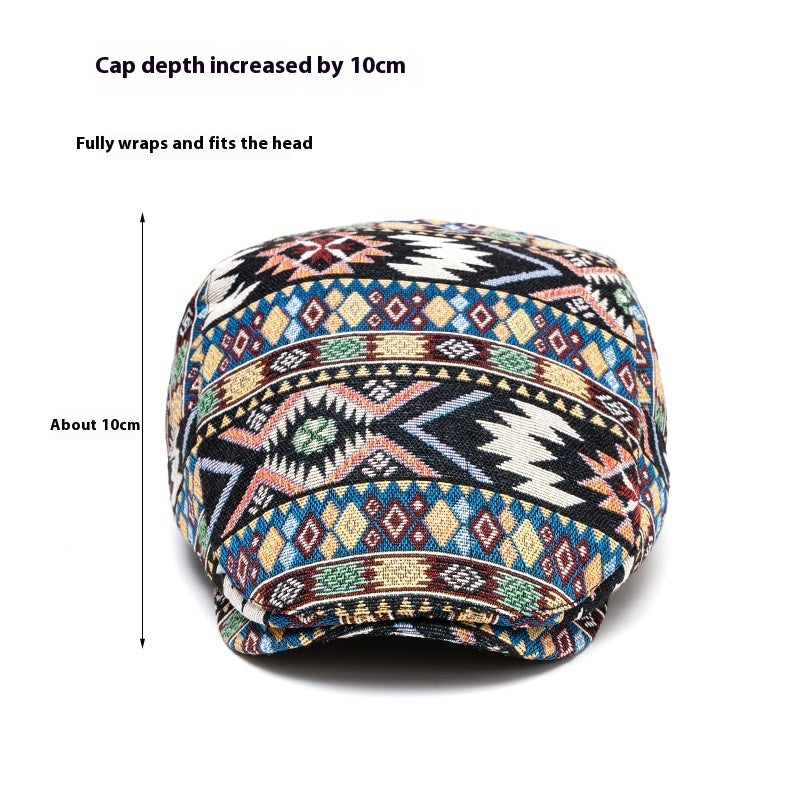 Ethnic Style Beret Leisure Jacquard Hat