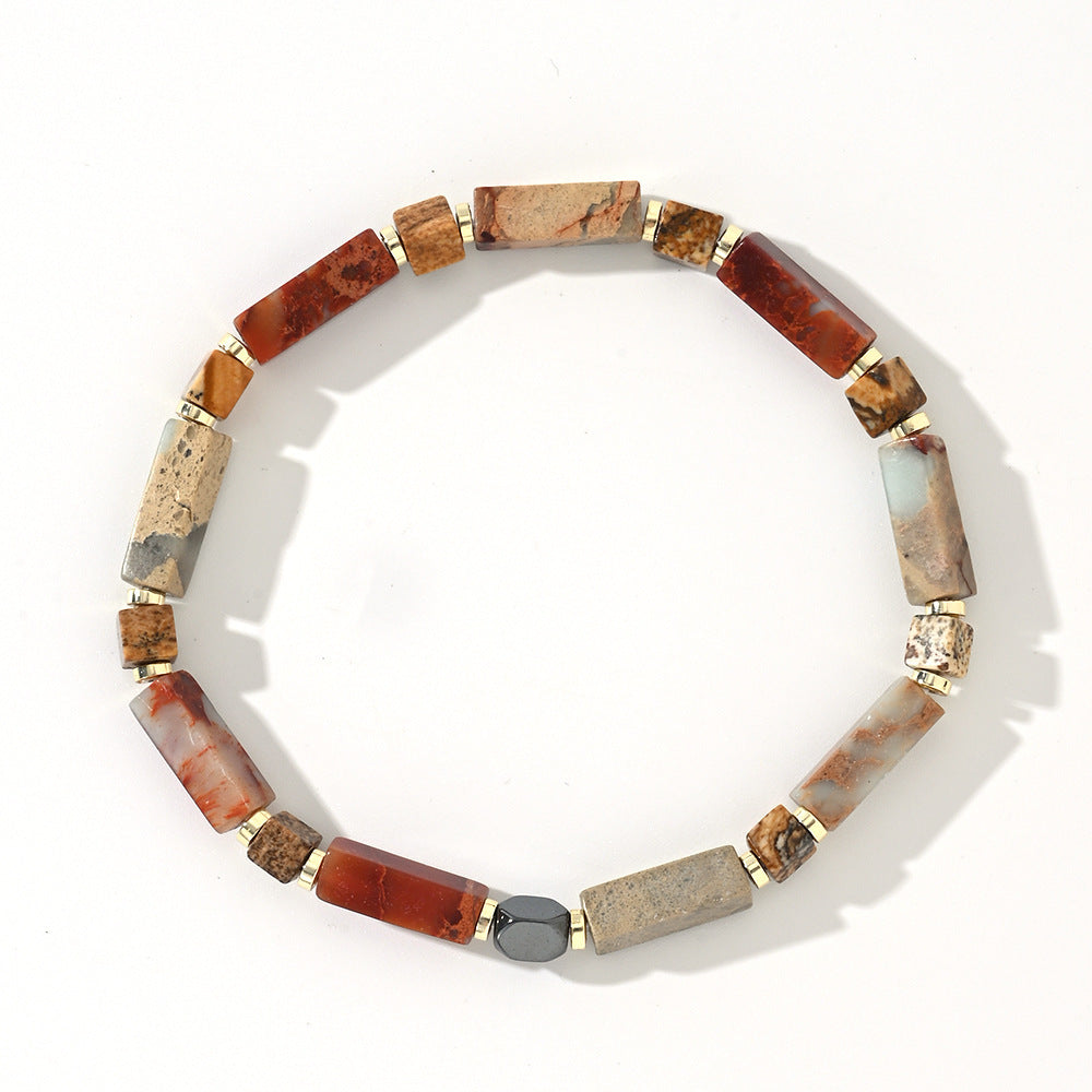 Natural Semi-precious Stone Beads String Men's Bracelet