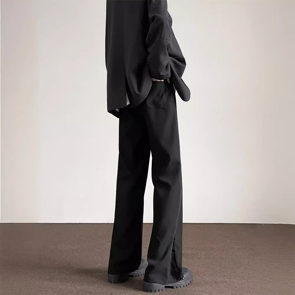 Straight Casual Draping Effect High-grade Men's Pants