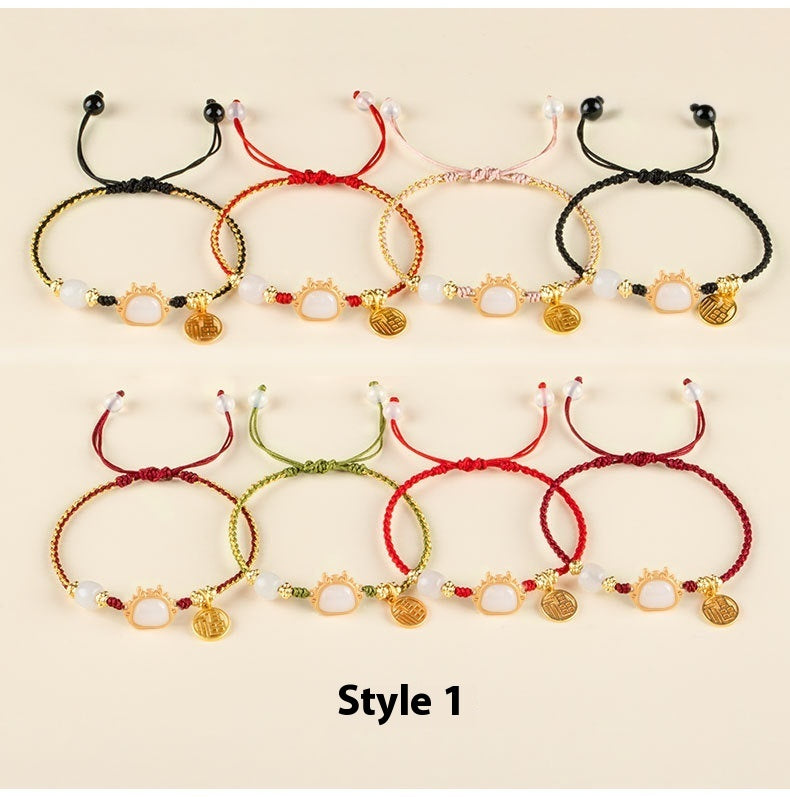 Xiao Hong Rope Bracelet Girls' High-grade Lucky Beads