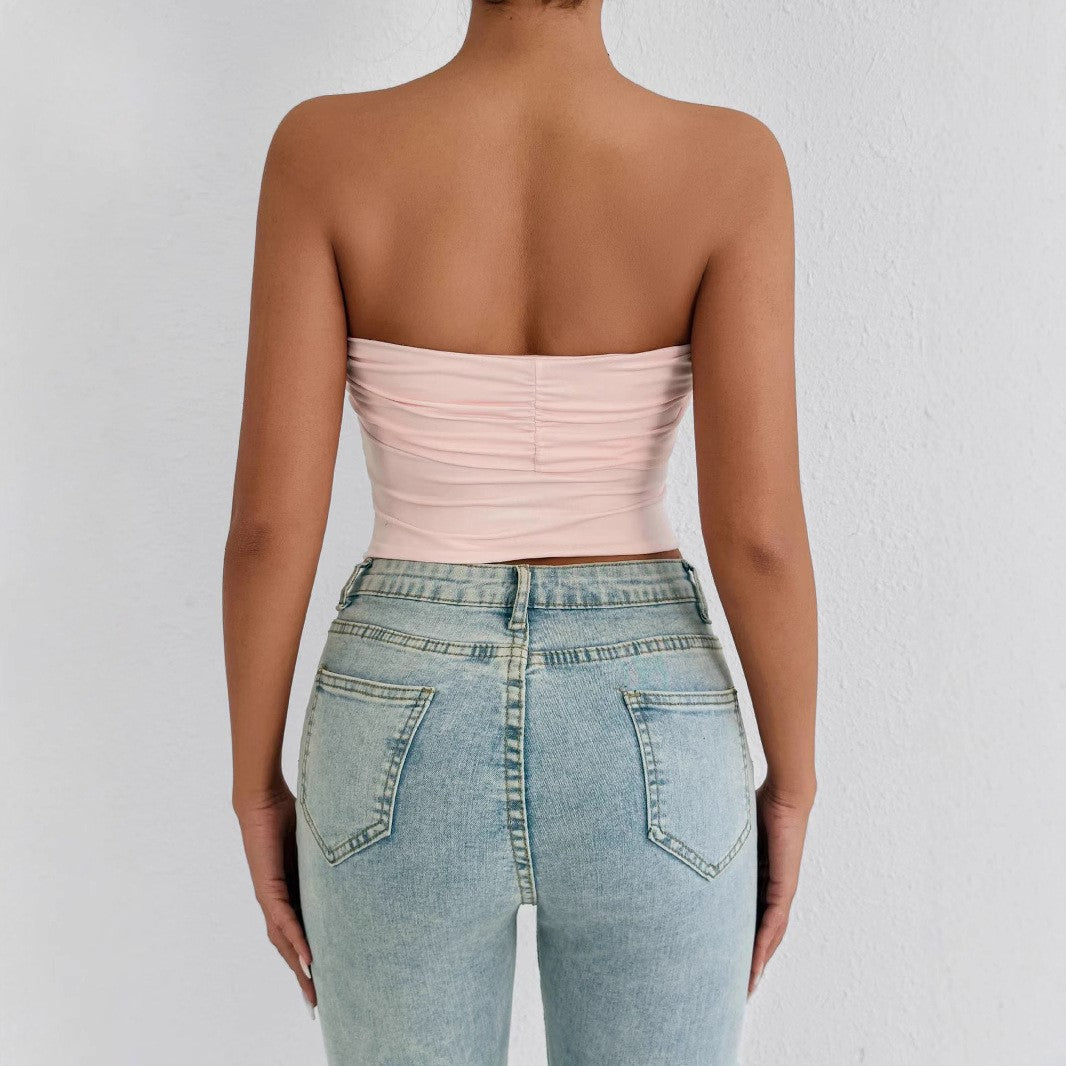 Women's Push-Up Tube Top With Midriff Exposed