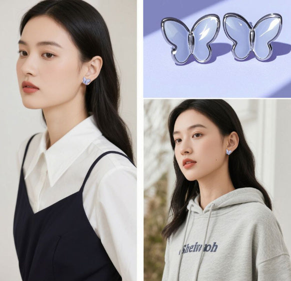 Light-emitting Butterfly Luminous Ear Studs