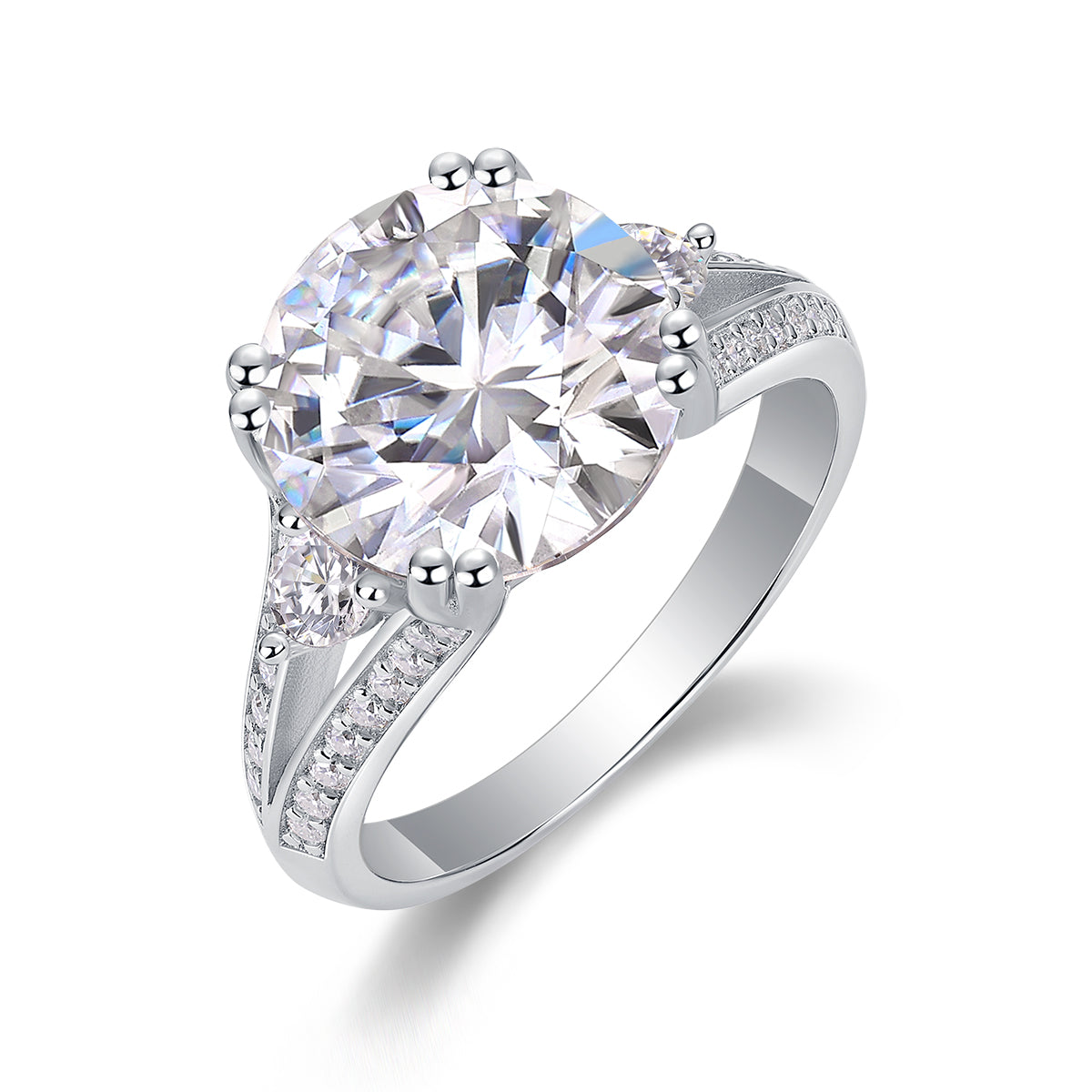 1Elegant Radiance - A Fashionable And Luxurious Jewelry Piece Set With 5-carat Moissanite S925 Sterling Silver And Platinum-plated Diamond Prohibit TikTok sales