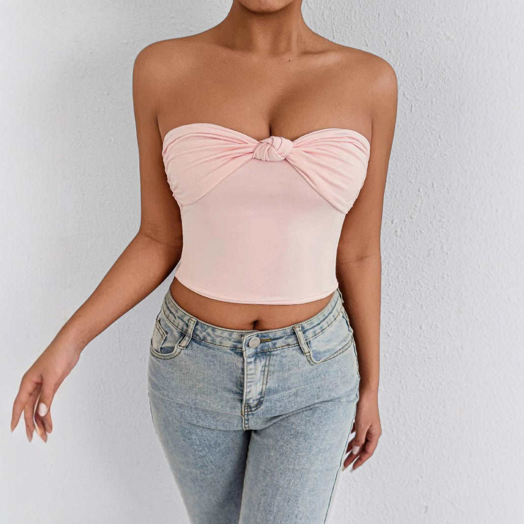 Women's Push-Up Tube Top With Midriff Exposed