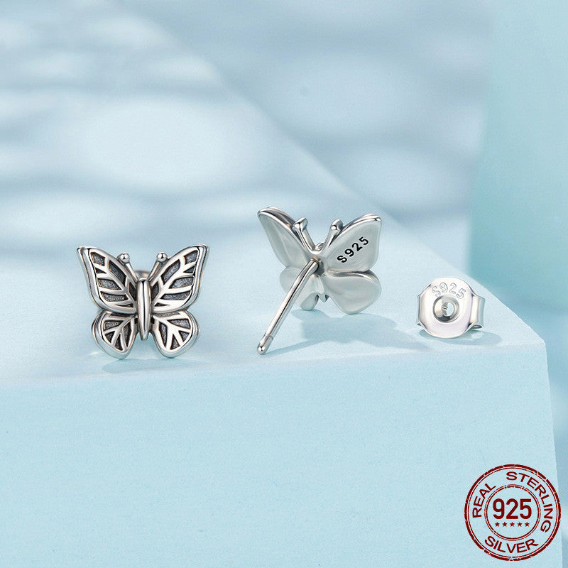 Silver Ziyun Original S925 Sterling Silver Retro Butterfly Studs