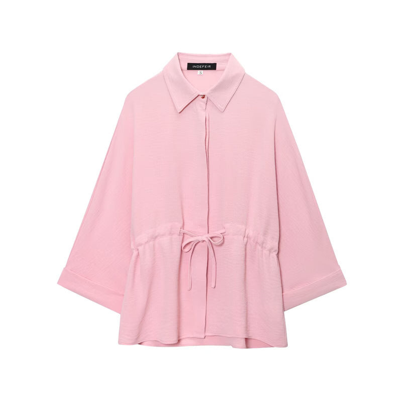 Spring New European And American Style Design Sense Shirt And Wide-leg Pants Temperament Suit