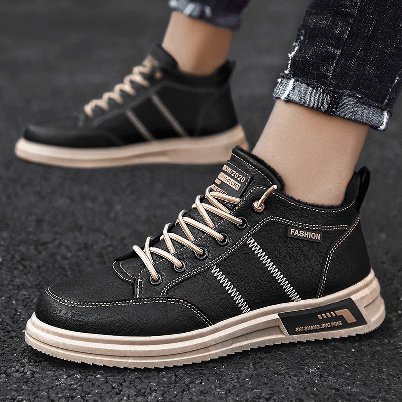 Men's Casual Cotton Shoes With Velvet Warm