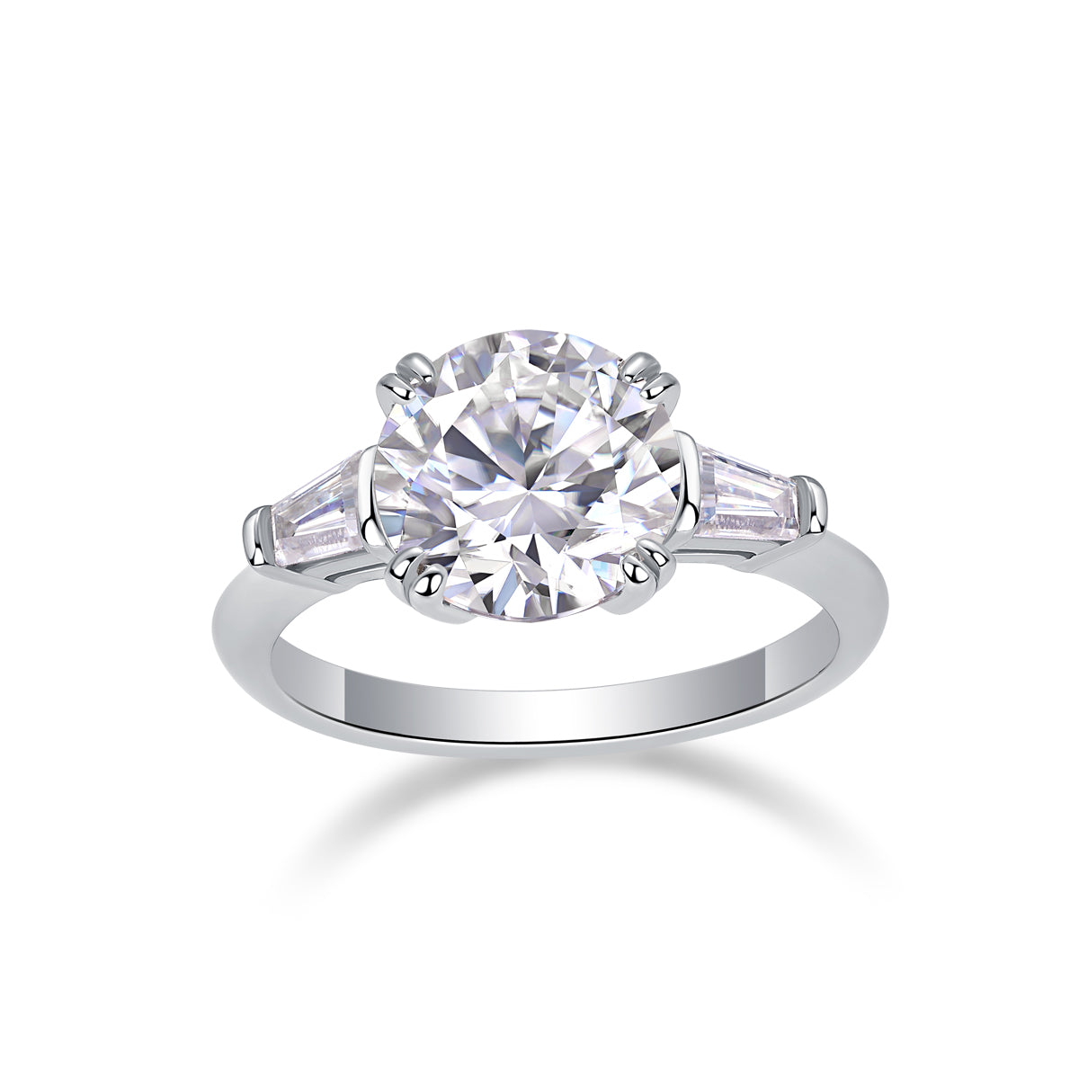 1Shining Step By Step - A Fashionable Diamond Jewelry Piece Set With 3-carat Moissanite S925 Sterling Silver And Platinum Diamond Ring. Prohibit TikTok sales