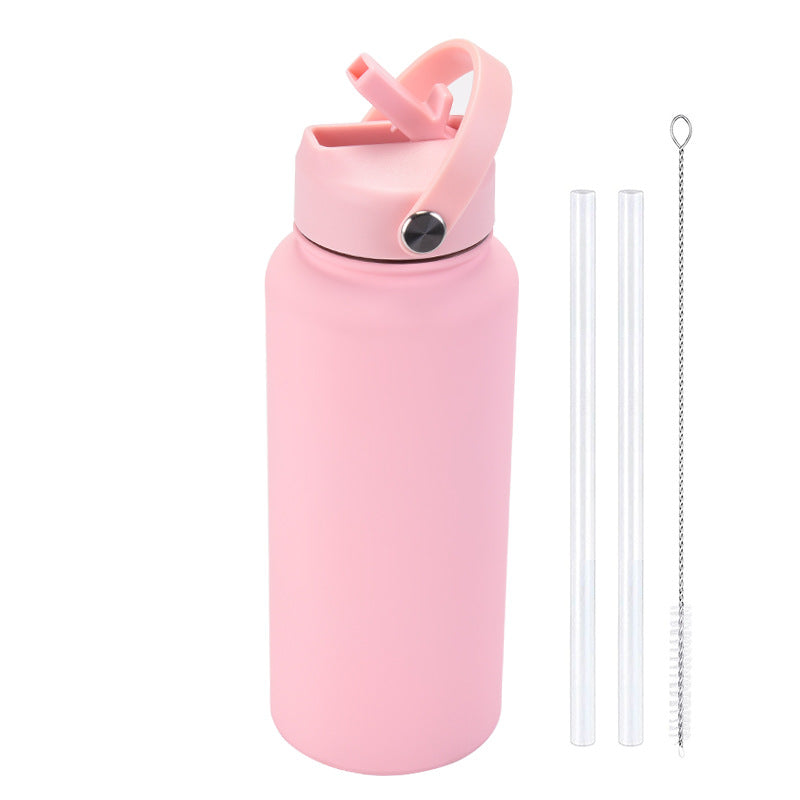 Sports Stainless Steel Large Capacity Straw Warm-keeping Water Cup