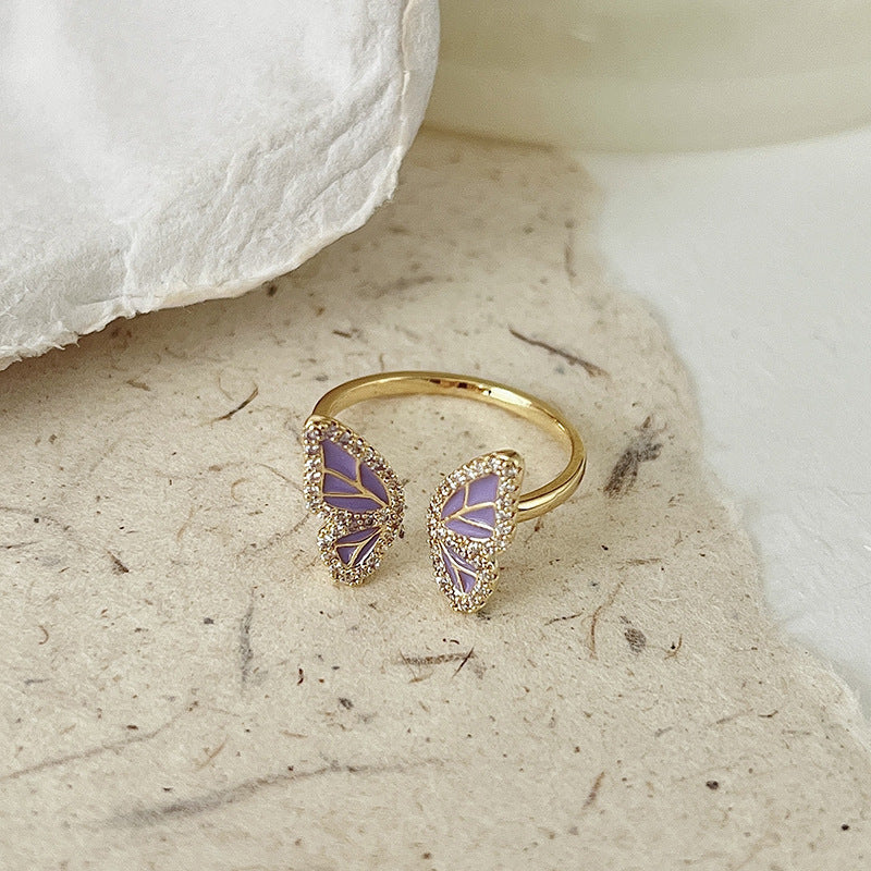 Niche Design Butterfly Ring Female All-matching Graceful Affordable Luxury Style