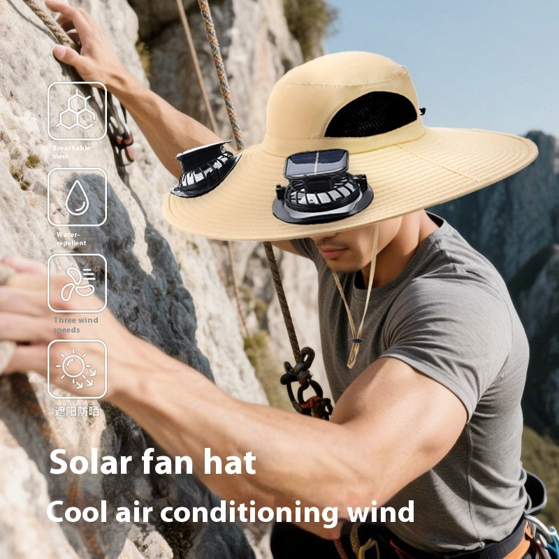Solar Sunshade Cap With Fan Men's Outdoor Mountaineering Fishing Hat