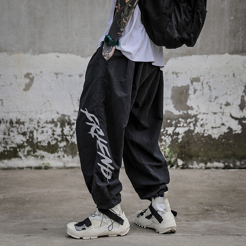 Drawstring trendy male Korean hip-hop Harlan pants
