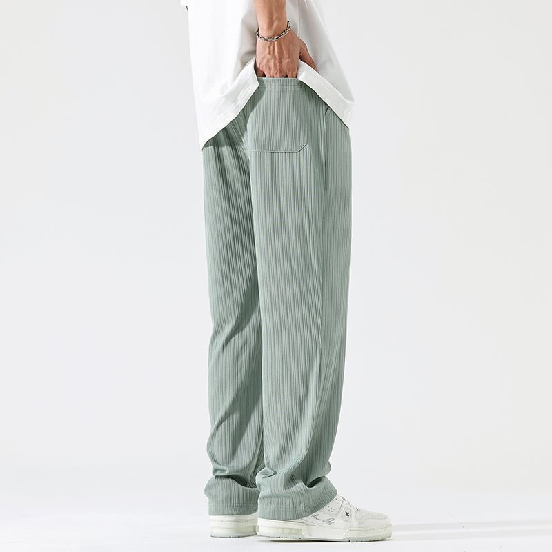 Summer Ice Silk Thin Loose Straight Casual Pants