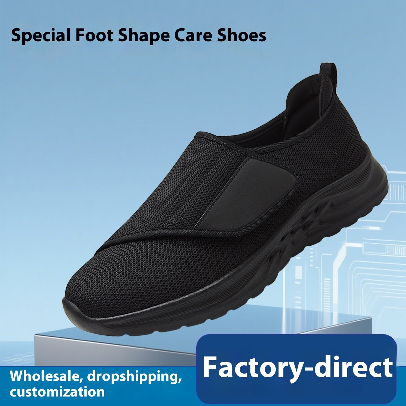 Men's And Women's Fat And Swollen Feet Bowton Wide Big Feet Special Shoes Postoperative Recovery Shoes Comfortable Breathable Sneakers