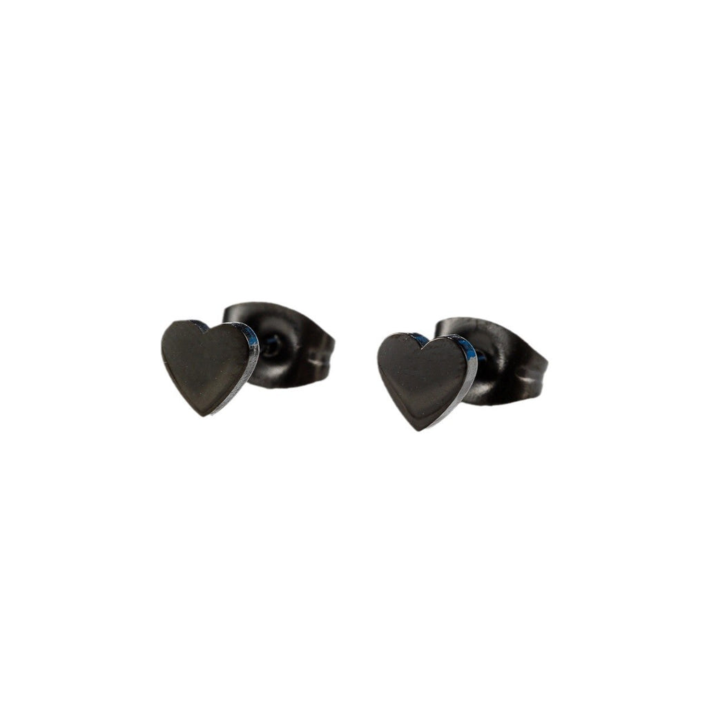 European And American All-matching Small Stainless Steel Geometric Heart-shaped Ear Studs