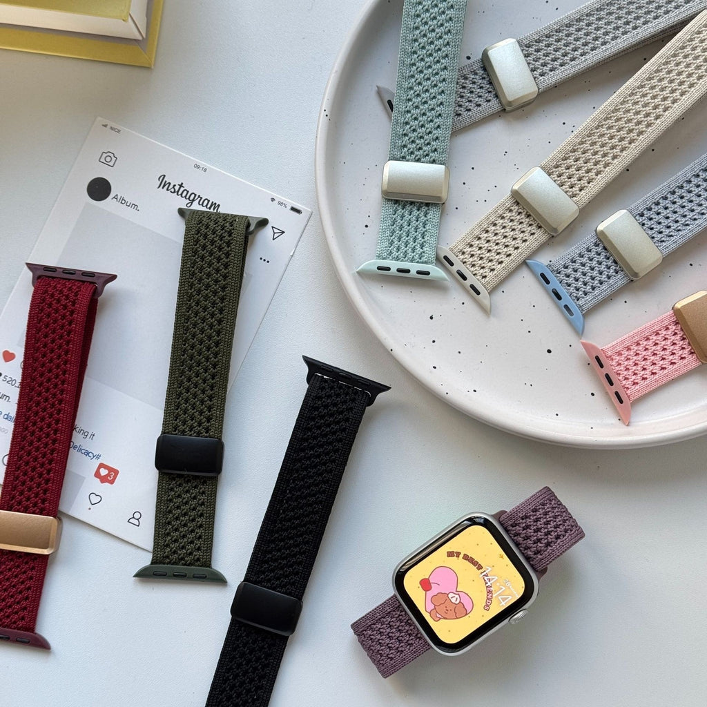 Upgraded Double Loop Knitted Nylon Magnetic Buckle Strap