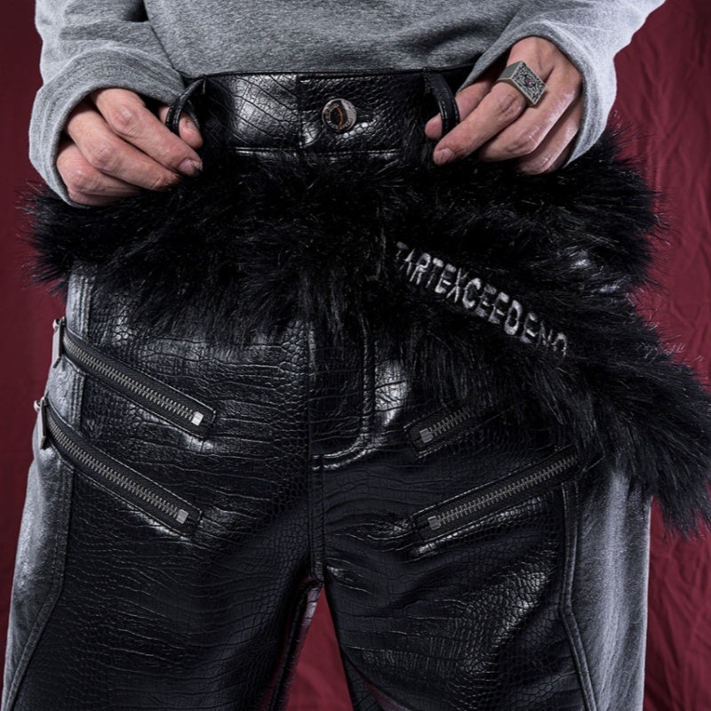 Creative And Versatile Letter Embroidered Fur Belt