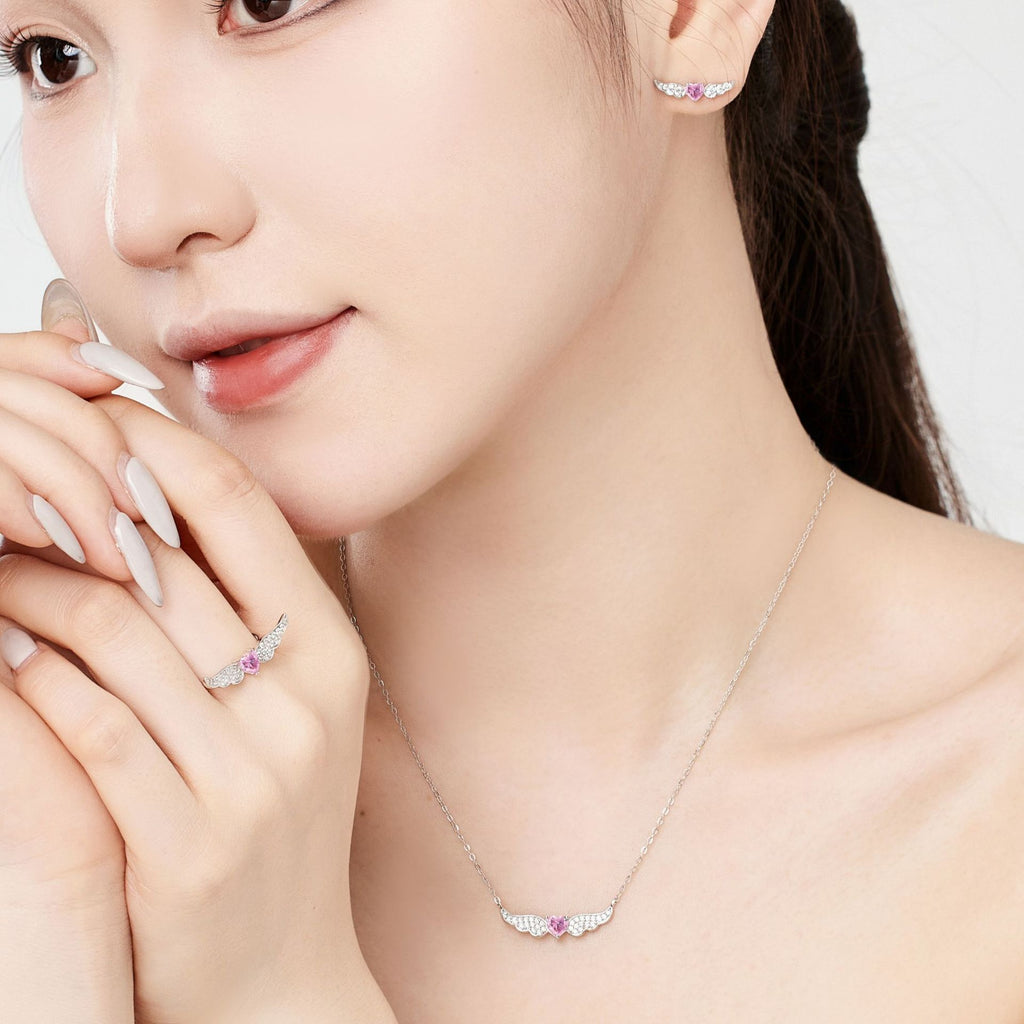 Heart-shaped Zircon Japanese And Korean Light Luxury Personality Wild Earrings